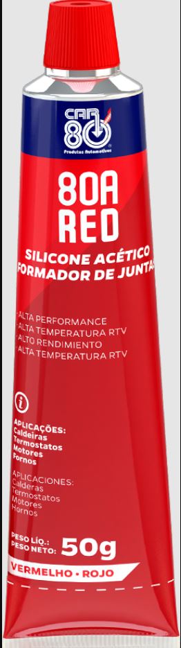 SILICONE ALTA TEMPERATURA 50G. VERMELHO - CAR80A RED
